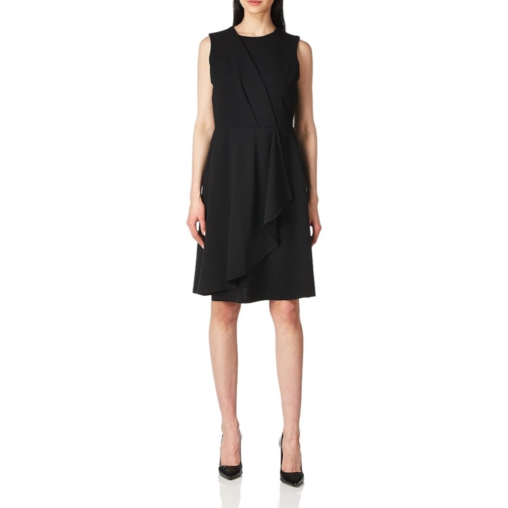 Calvin Klein Black Asymmetrical Dress – Women’s Size 8 – Elegant & Chic